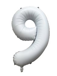 בלון ספרה 40'' לבן כרום -9